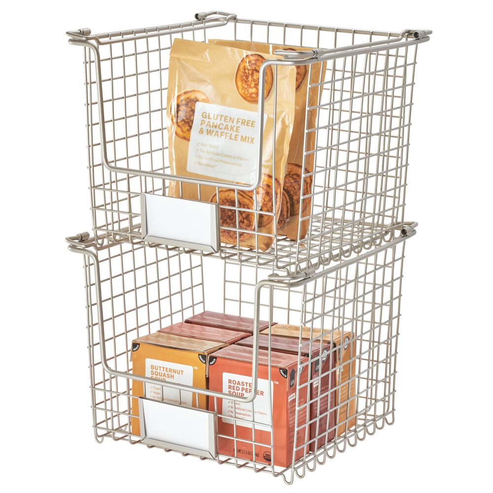 iDesign 12 x 10 x 7.75 Silver Classico Stackable Basket