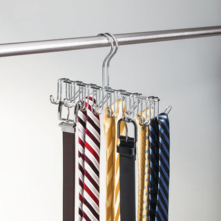 iDesign Classico Tie and Belt Rack in Chrome - iDesign-Closet Organizer - Tie/Belt