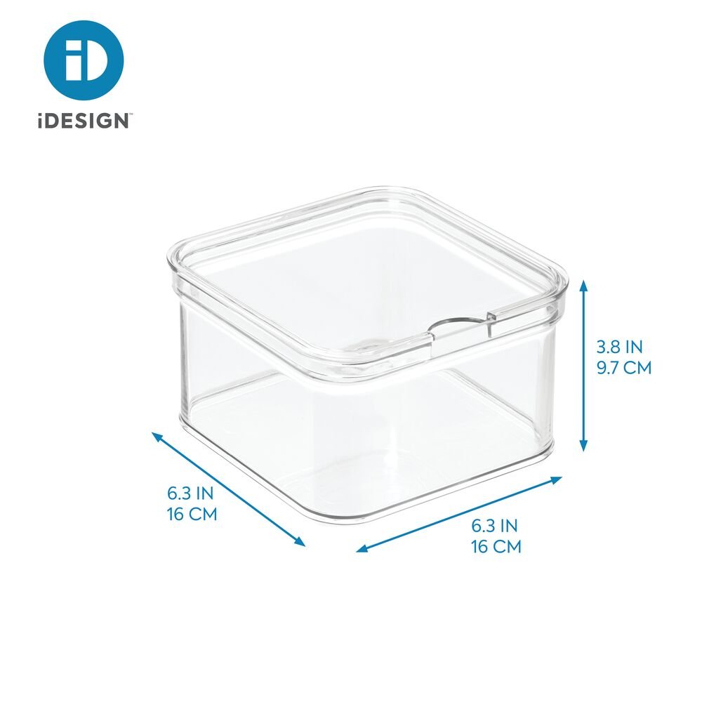 Simplemade 2 Pack 6 x 12.5 Clear Fridge Bin with Blue Grip