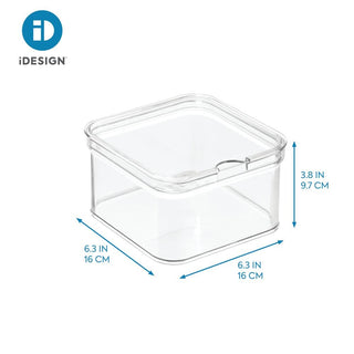 iDesign Crisp 6" x 6" Bin made with 100% Recycled Clear Plastic - iDesign-Bin