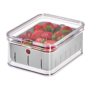 iDesign Eco Divided Food Storage Containers Made from Recycled Plastic with Lids in Coconut 6.6x 2.75x7
