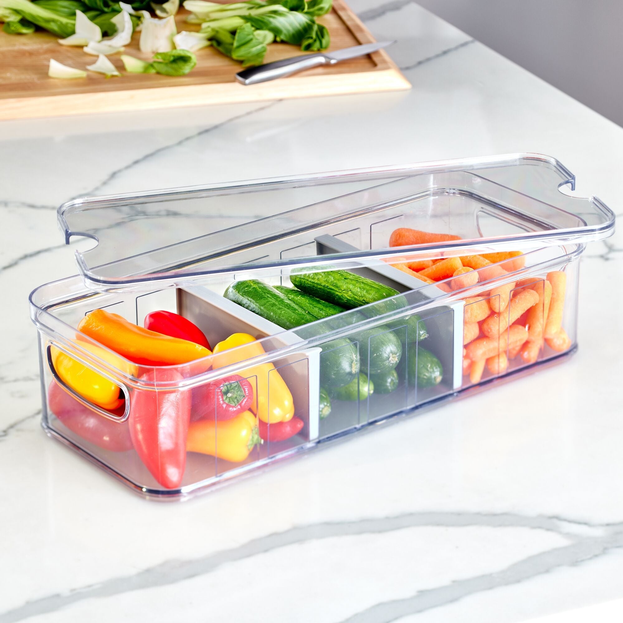 Cheap Fruit Plate Compartment with Transparent Lid Grip Handle Large  Capacity Easy to Clean Snack Storage Container