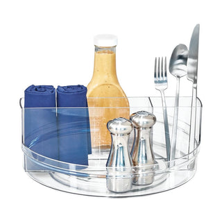 iDesign Crisp Tableware Turntable made with 100% Recycled Clear Plastic - iDesign-Napkin Holder