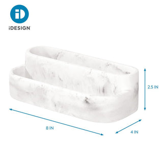 iDesign Dakota 2-Tier Organizer in White Marble - iDesign-Cosmetic Organizer