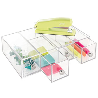 iDesign Drawers Tower - 4 Drawer Flip in Clear - iDesign-Drawers