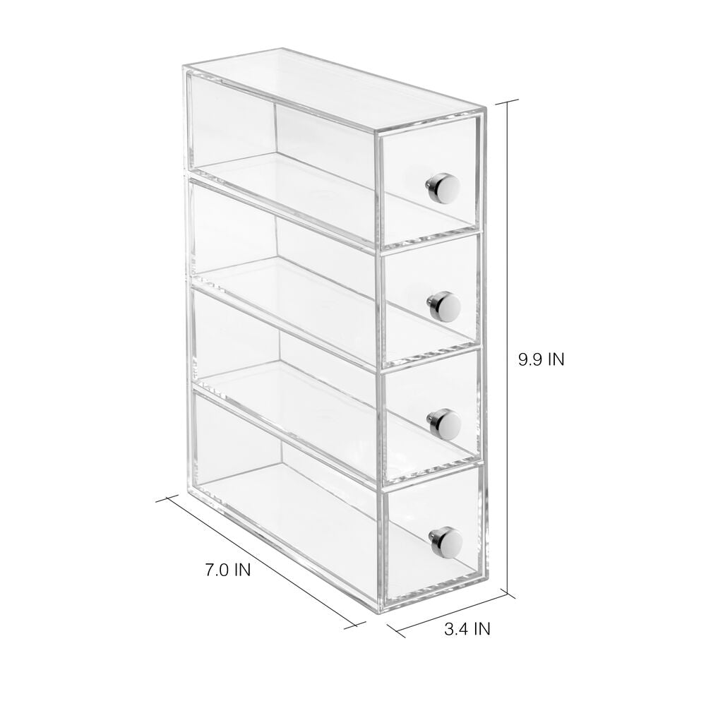 Sparco 4 Drawer Storage Organizer 6 H x 6 W x 7 516 D Clear - Office Depot