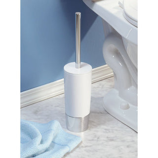 iDesign Duetto Toilet Brush in White and Chrome - iDesign-Bowl Brush