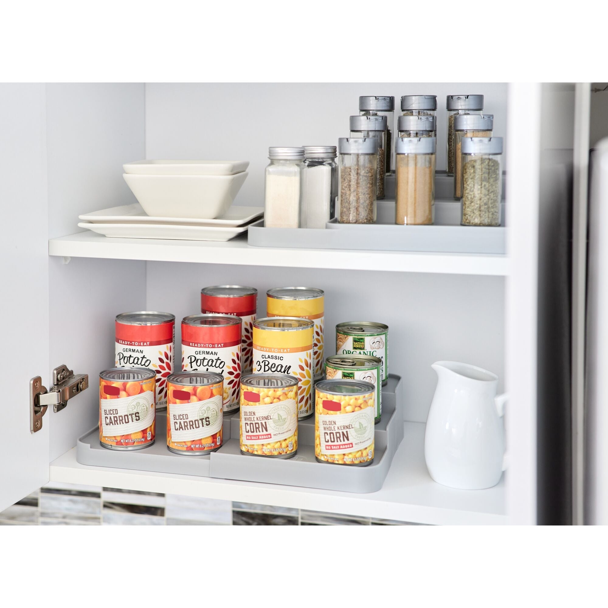 4 -Pieces Wall Mount Spice Racks Seasoning Herb Jar Holder Organizer  Kitchen Pantry Door Storage Shelf