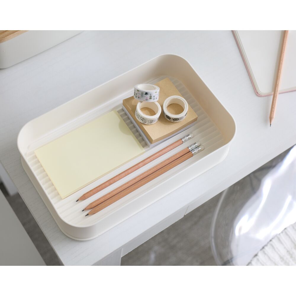 iDesign Eco Office Organization Collection Recycled Plastic in Coconut Medium Tray