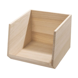 iDesign EcoWood Natural Paulownia Wood Open Front Storage Bin - iDesign-Bin