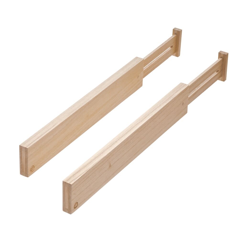 Natural Bamboo Adjustable Drawer Dividers - Set of 2 Dividers