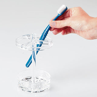 iDesign Eva Large Toothbrush Stand in Clear - iDesign-Toothbrush Stand