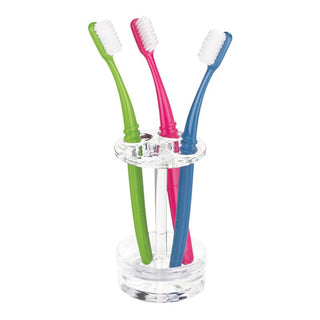 iDesign Eva Toothbrush Stand in Clear - iDesign-Toothbrush Stand