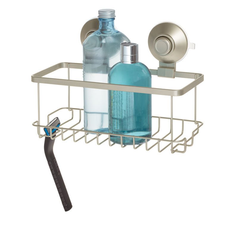 Shower Caddy Hanging Shelf with Hooks Suction Cups Stainless Steel
