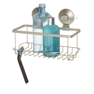 iDesign Everett Push Lock Shower Suction Basket in Satin - iDesign-Suction Basket