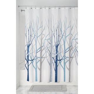 iDesign Forest Shower Curtain 72" x 72" in Blue and Gray - iDesign-Shower Curtain