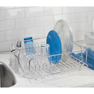 iDesign Forma Lupe Drainer in Clear - iDesign-Dish Drainer