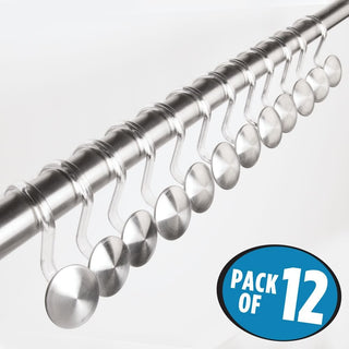 iDesign Forma Maxi Shower Hook Set of 12 in Brushed Stainless Steel - iDesign-Shower Hooks