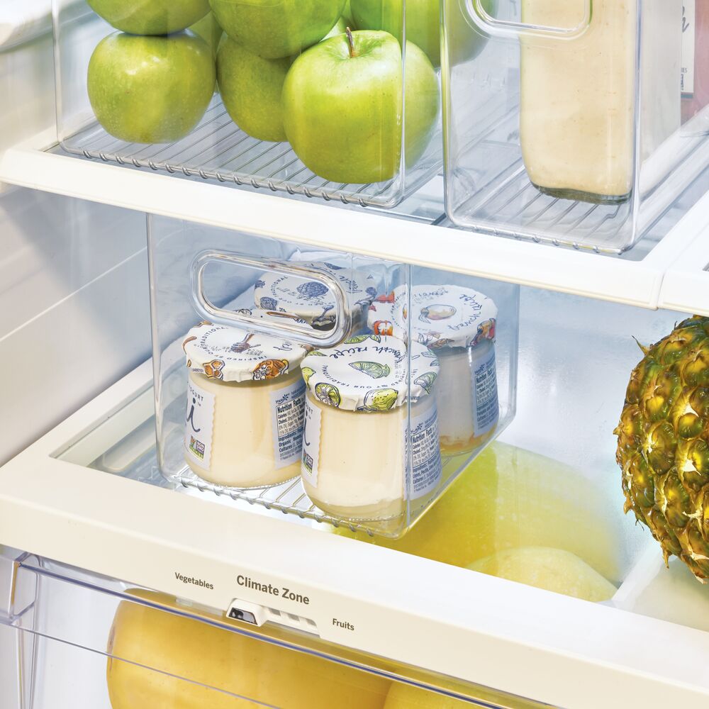 Clear BPA-Free Stackable Refrigerator Organizer Bins (Set of 4)