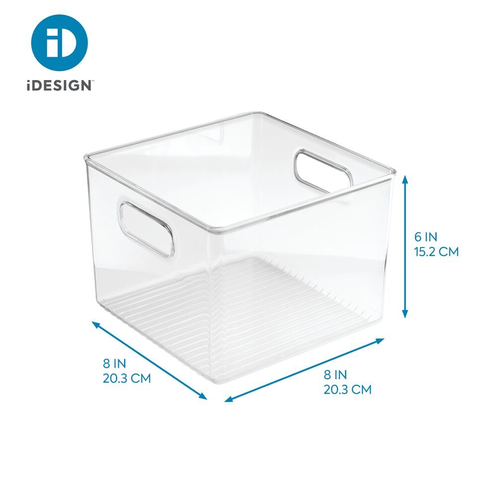 iDesign Crisp 8-in W x 8-in H x 12-in D Clear Plastic Bin in the Storage  Bins & Baskets department at