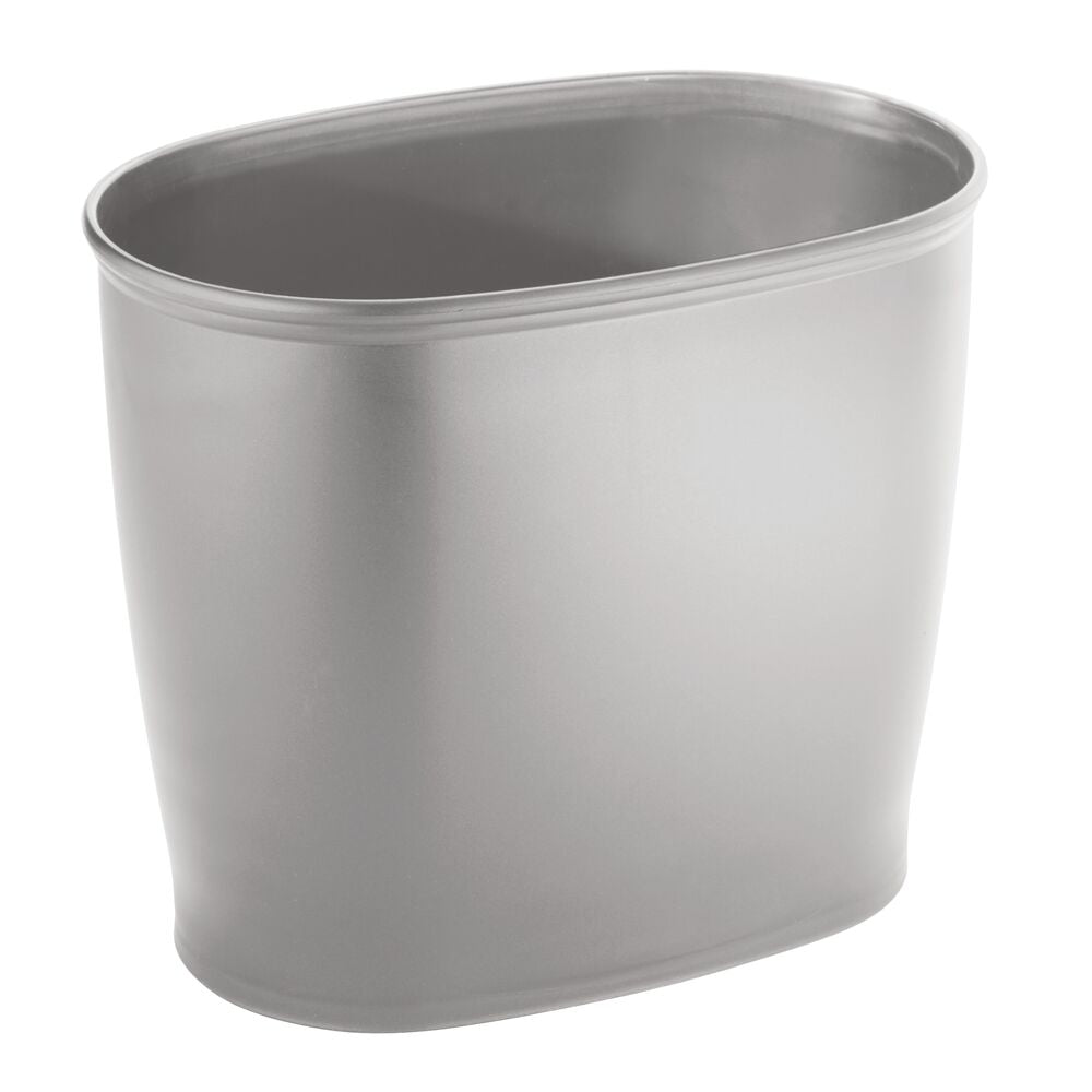 iDesign Kent Oval Waste Can in Silver - iDesign-Waste Can