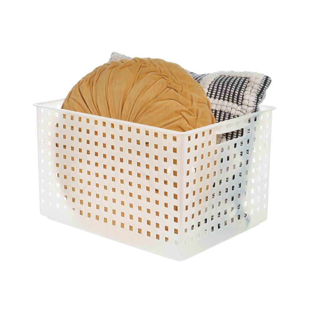 BPA-Free Recycled Plastic Extra-Large Stackable Basket, Frost