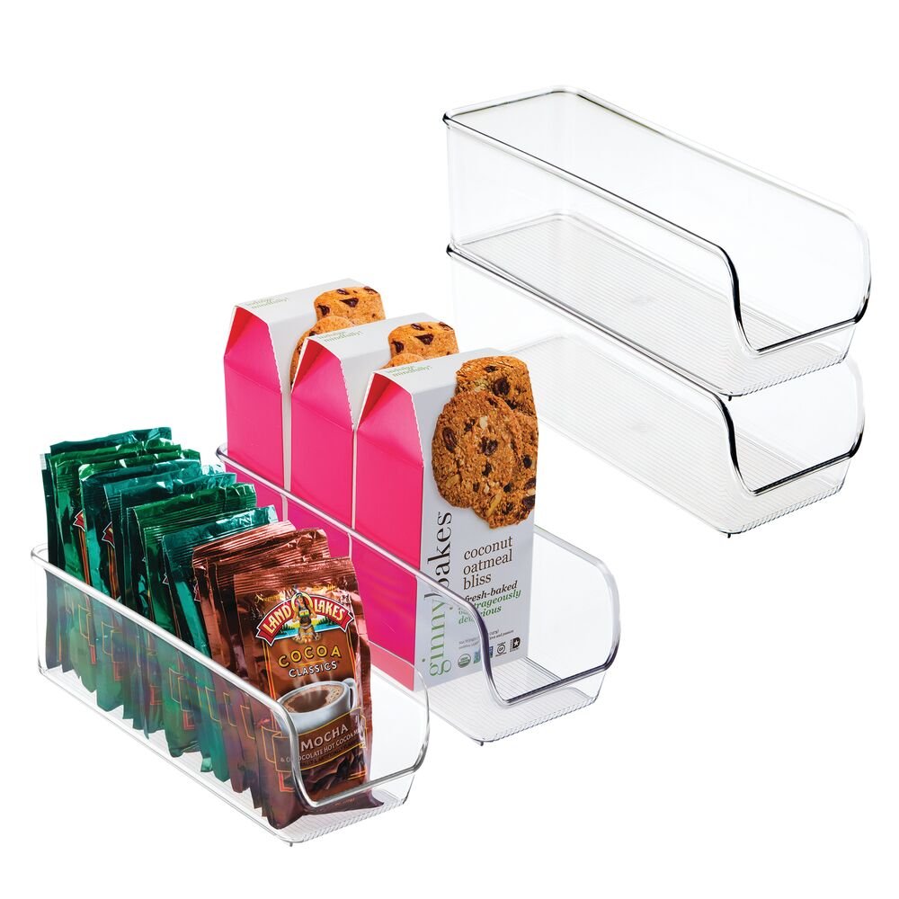iDESIGN Linus Plastic Fridge/Pantry Kitchen Organizer Bins, Set of 4