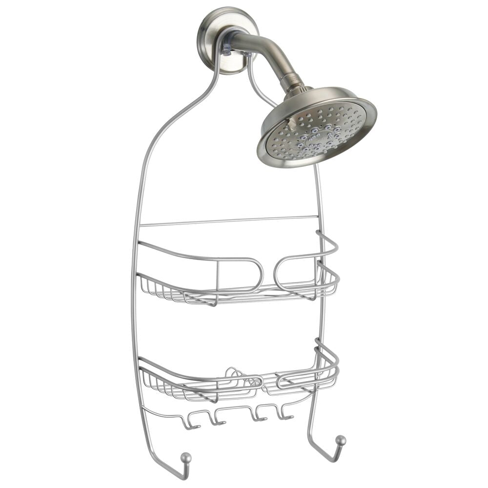 iDesign Neo Wire 3-Shelf Rectangular Shower Tower Silver