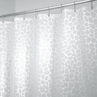iDesign Pebblz PEVA Shower Curtain 72" x 72" in White - iDesign-Shower Curtain