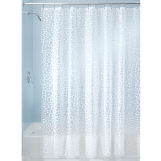 iDesign Pebblz PEVA Shower Curtain 72" x 72" in White - iDesign-Shower Curtain