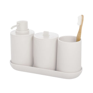 iDesign Recycled Plastic Cade Bath Accessories in Coconut-4 Piece Set - iDesign-Bath Accessories Set