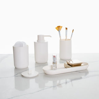iDesign Recycled Plastic Cade Bath Accessories in Coconut-4 Piece Set - iDesign-Bath Accessories Set