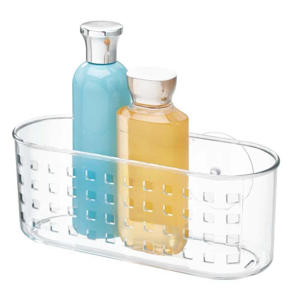 iDesign Suction Shower Basket | Clear Bathroom Organizer