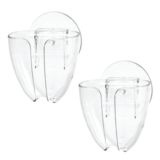 iDesign Shower Suction Soap Holster in Clear - iDesign-Suction Soap/Sponge Holder