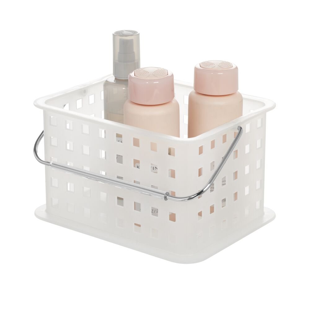 Interdesign Stackable Plastic Tote Basket, Clear, 9 x 6.5 x 5