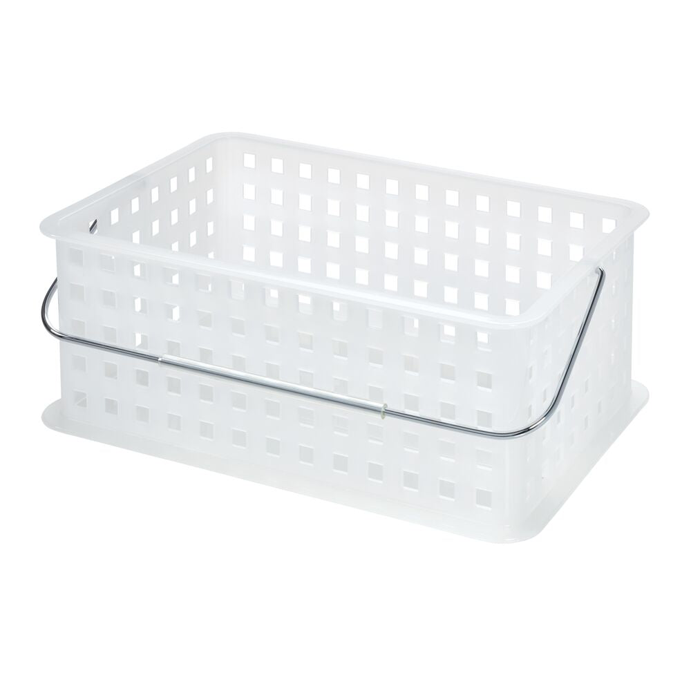 Spa Storage Organizer Basket with Handle, Stackable Container, White ...