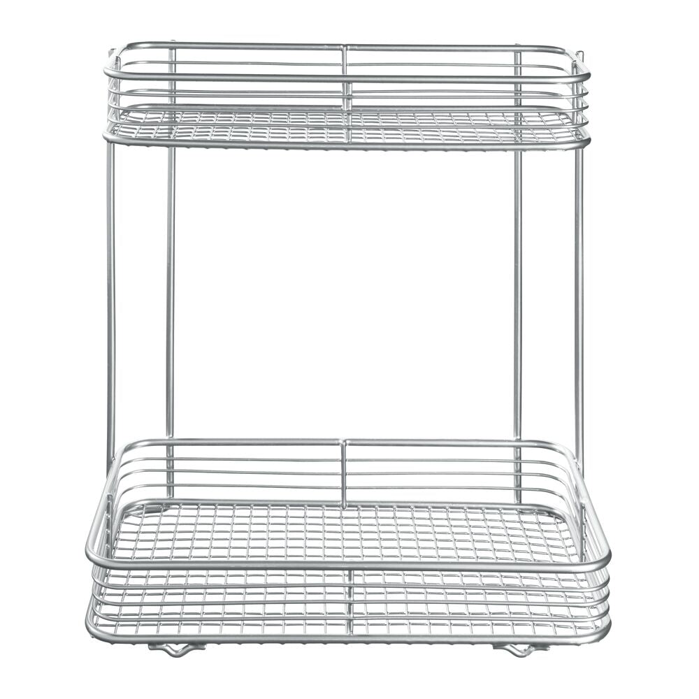 iDesign Vienna 2-Tier Rectangular Shelf, Silver