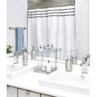 iDesign Vienna 2-Tier Rectangular Shelf in Silver - iDesign-Vanity/Cosmetic Organizer