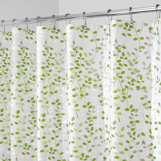 iDesign Vine PEVA Shower Curtain 72" x 72" in Green and White - iDesign-Shower Curtain