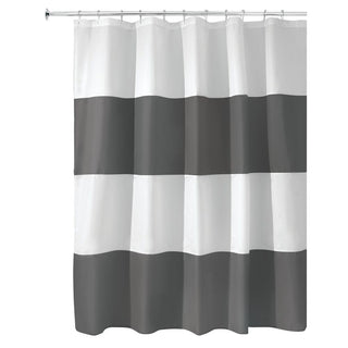 iDesign Zeno Shower Curtain 72" x 72" in Charcoal and White - iDesign-Shower Curtain